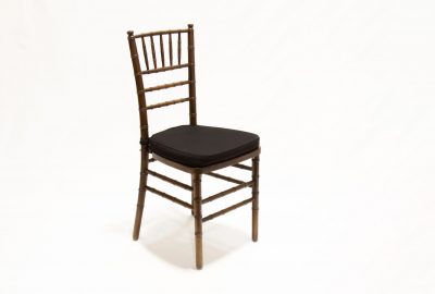 FRUITWOOD CHIAVARI CHAIR WITH BLACK CUSHION