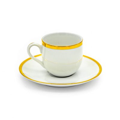 White Tea Set with Gold Trim